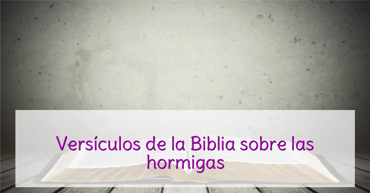 Versículos de la Biblia sobre las hormigas