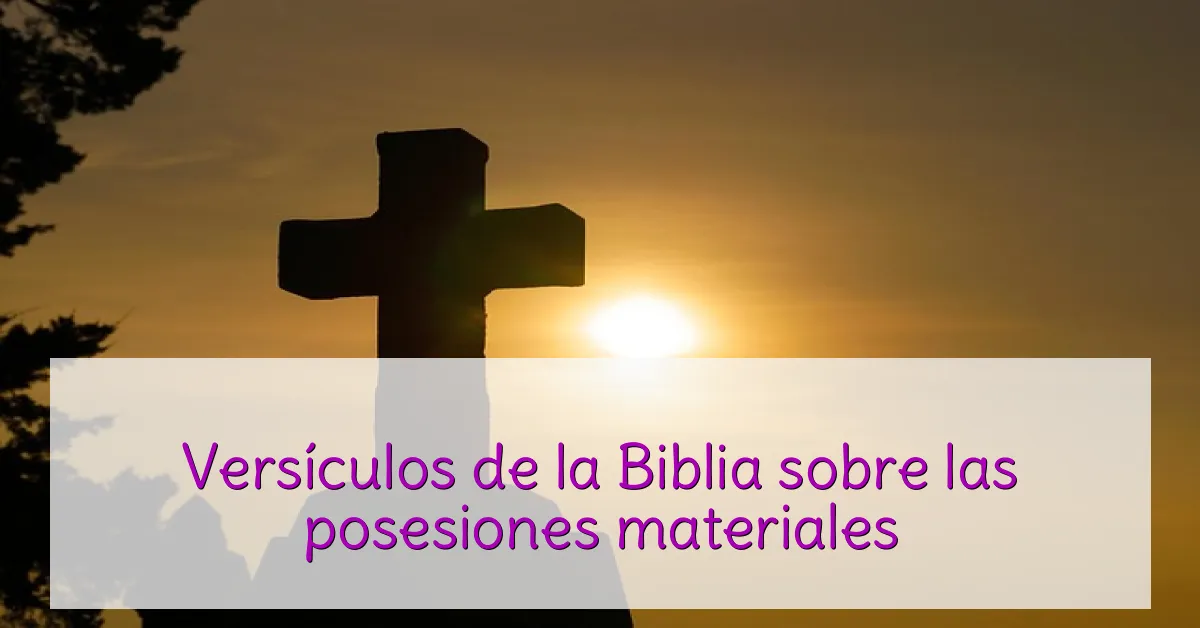 Versículos de la Biblia sobre las posesiones materiales