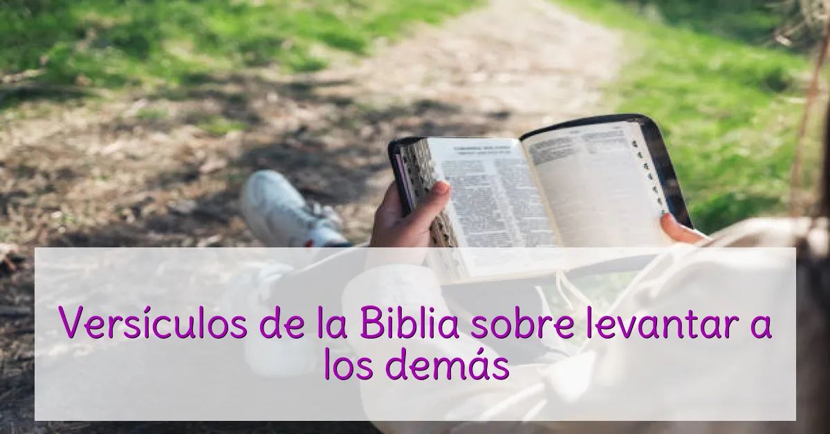 Versículos de la Biblia sobre levantar a los demás