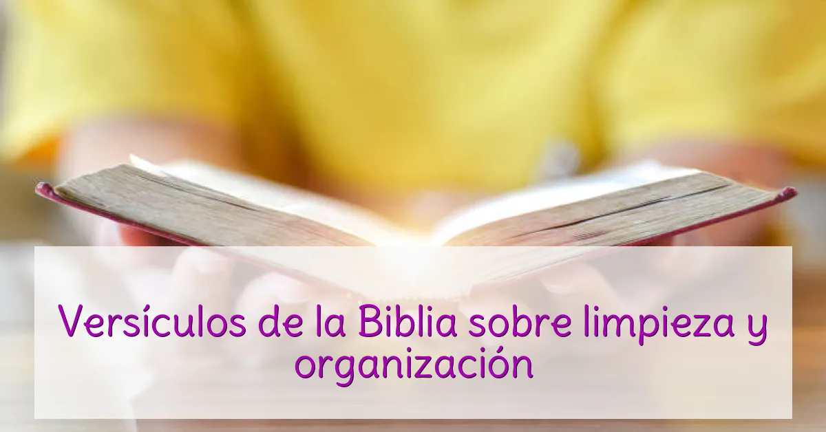 Versículos de la Biblia sobre limpieza y organización