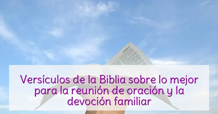 Versículos de la Biblia sobre lo mejor para la reunión de oración y la devoción familiar
