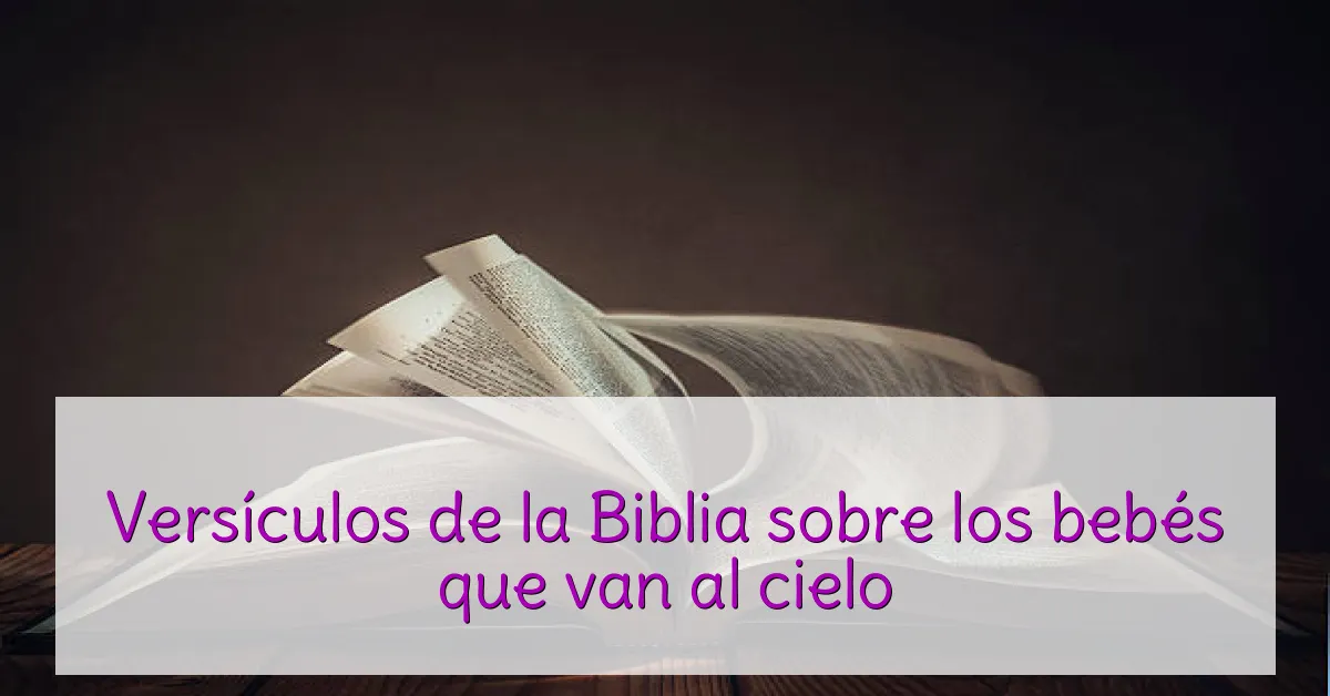 Versículos de la Biblia sobre los bebés que van al cielo