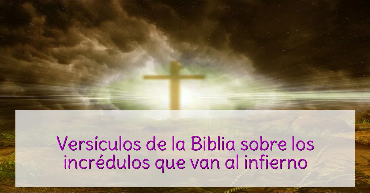Versículos de la Biblia sobre los incrédulos que van al infierno