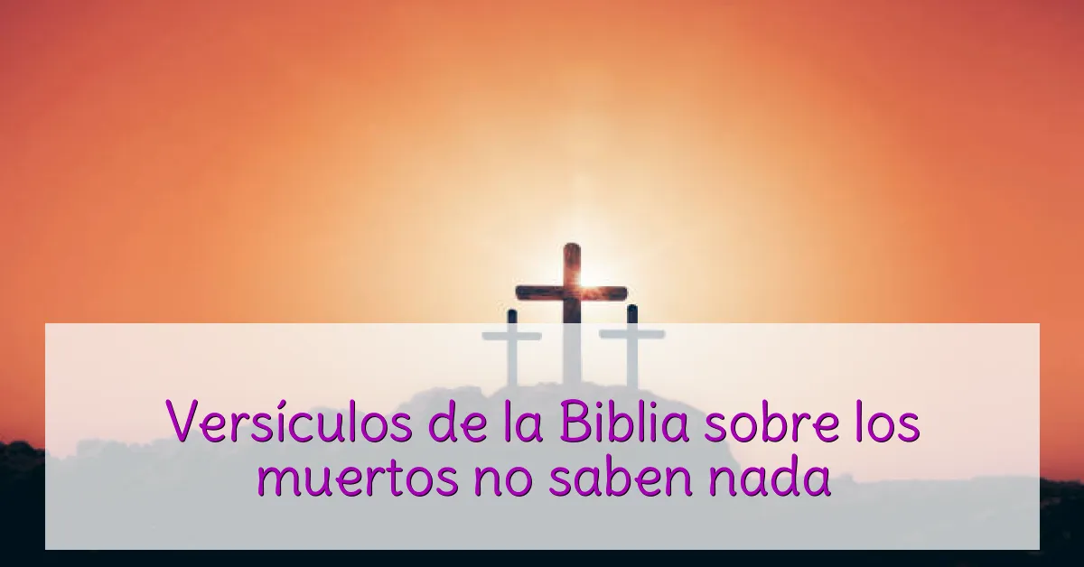 Versículos de la Biblia sobre los muertos no saben nada