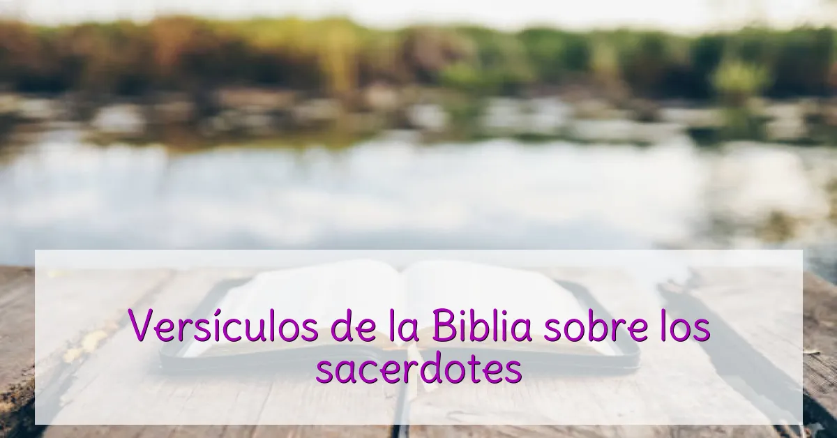 Versículos de la Biblia sobre los sacerdotes