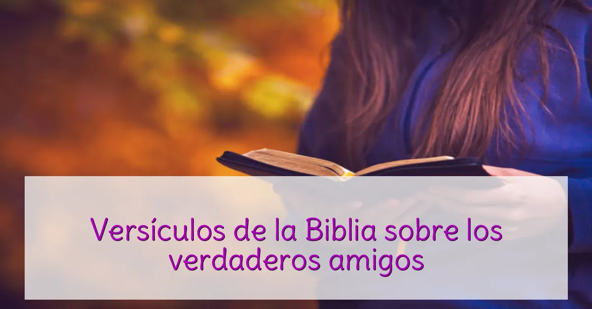 Versículos de la Biblia sobre los verdaderos amigos