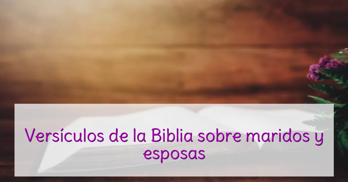 Versículos de la Biblia sobre maridos y esposas