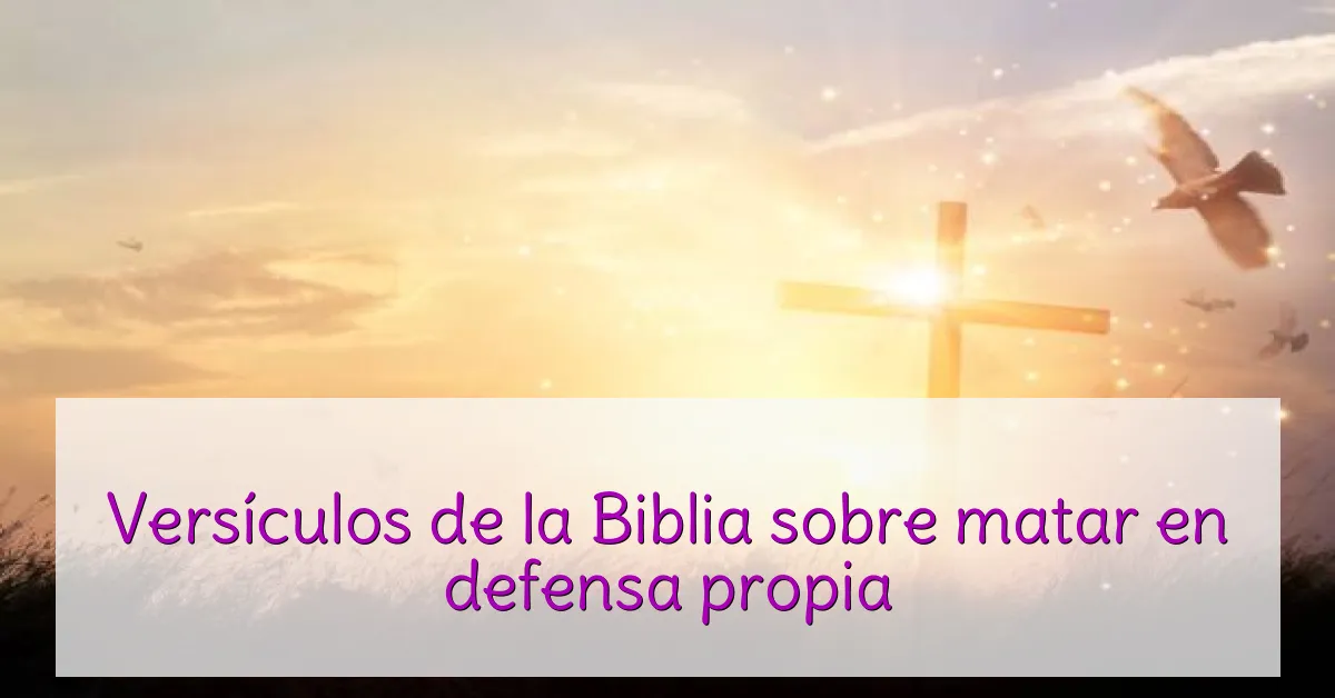 Versículos de la Biblia sobre matar en defensa propia