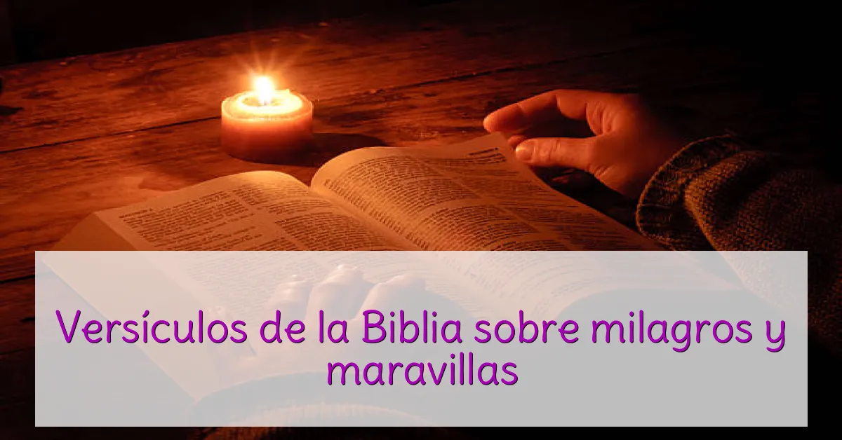Versículos de la Biblia sobre milagros y maravillas