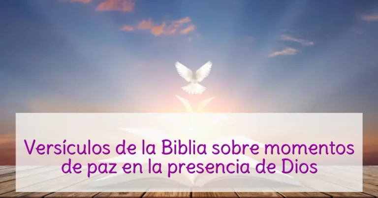 Versículos de la Biblia sobre momentos de paz en la presencia de Dios