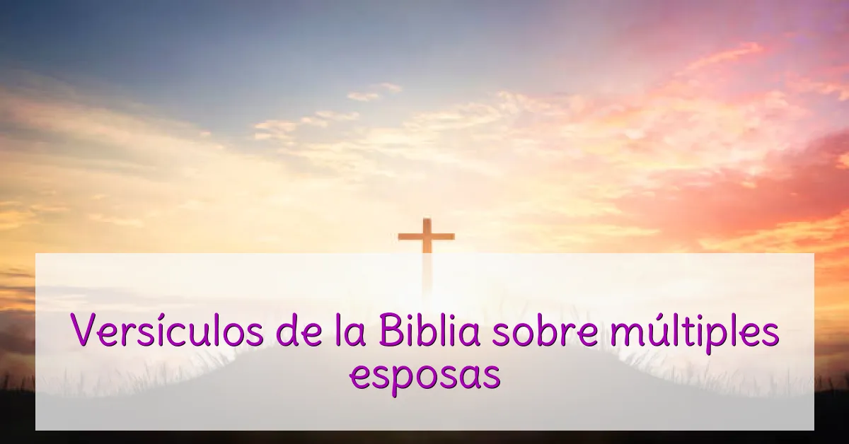 Versículos de la Biblia sobre múltiples esposas