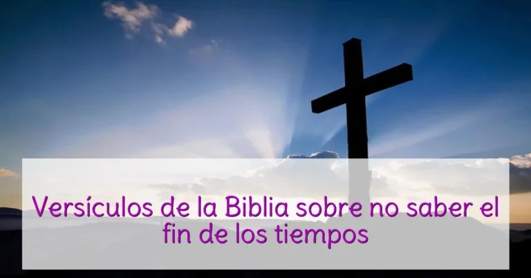 Versículos de la Biblia sobre no saber el fin de los tiempos