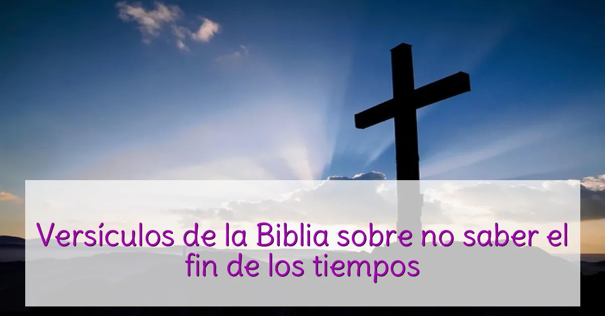 Versículos de la Biblia sobre no saber el fin de los tiempos