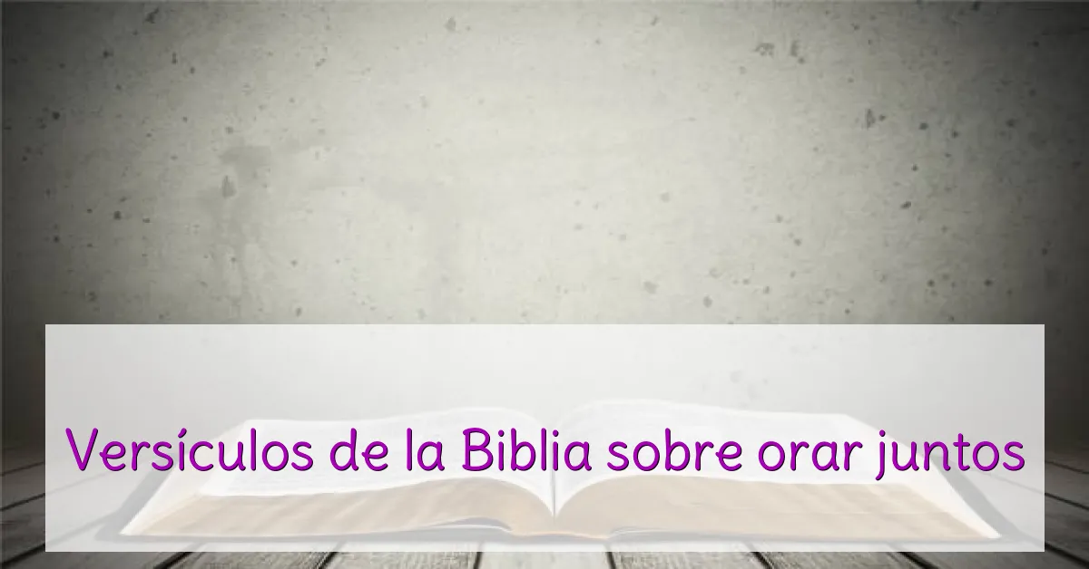 Versículos de la Biblia sobre orar juntos