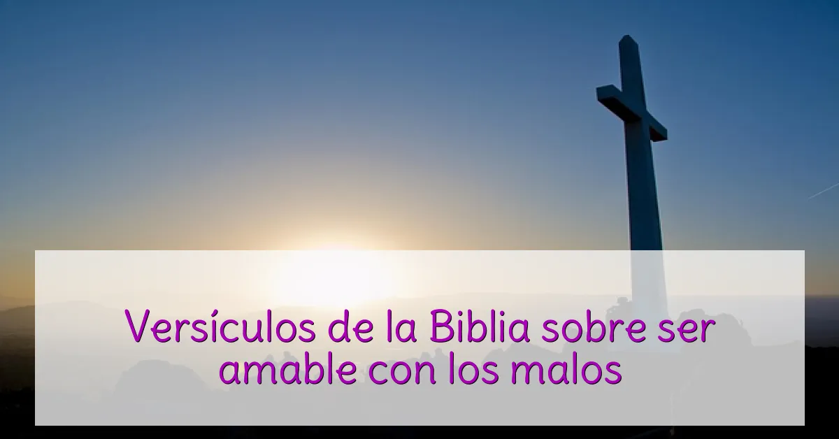 Versículos de la Biblia sobre ser amable con los malos