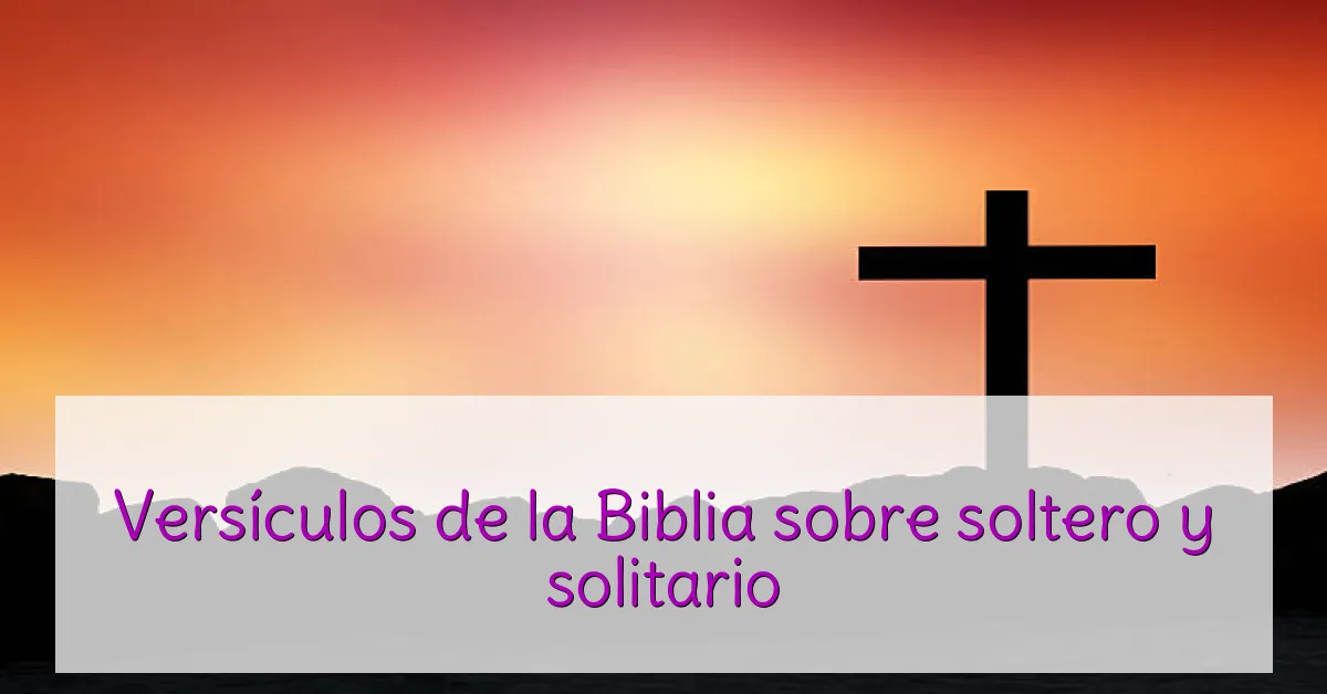 Versículos de la Biblia sobre soltero y solitario