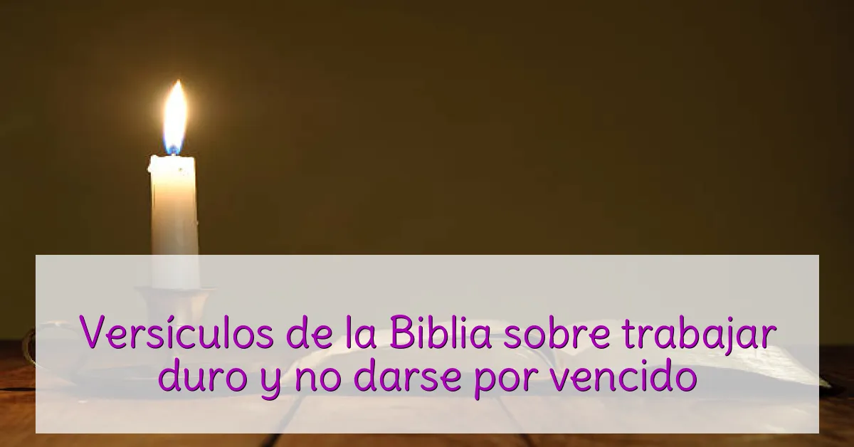 Versículos de la Biblia sobre trabajar duro y no darse por vencido