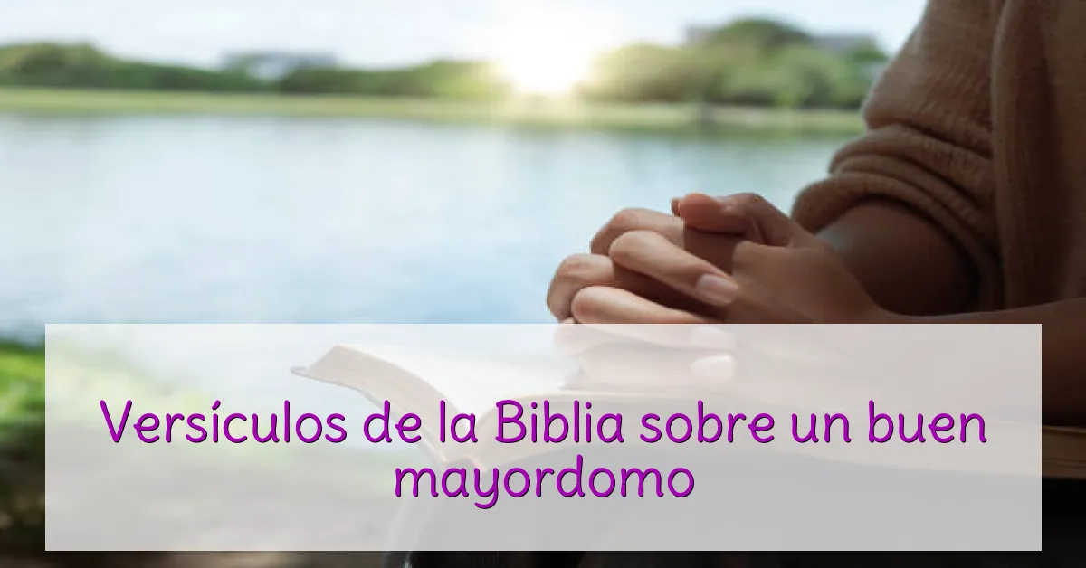 Versículos de la Biblia sobre un buen mayordomo