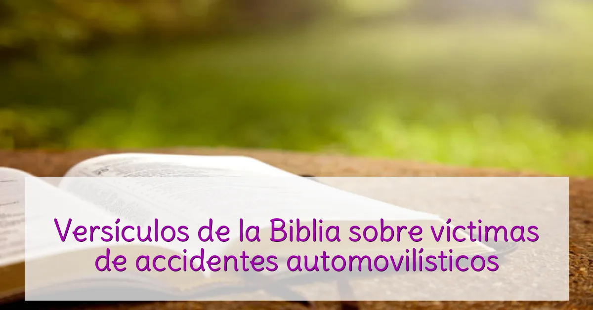 Versículos de la Biblia sobre víctimas de accidentes automovilísticos